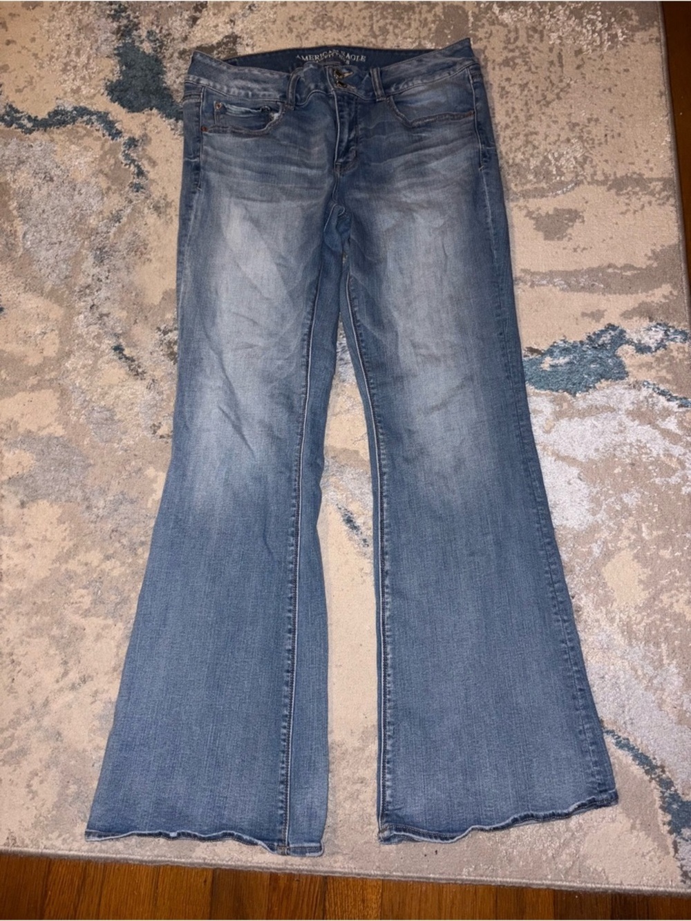 American Eagle Outfitters Faded Blue Artist Flare Jeans 14R